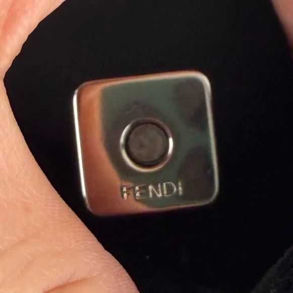 Fendi Vintage Mixed Metal Velvet Shoulder Bag Black Gold Silver - Picture 9 of 14